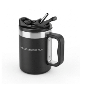 CAR AND DESKTOP MUG WITH DOUBLE ACTION LID